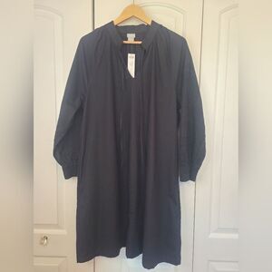 Chico's Cotton Embroidered Long Sleeve Shift Sheath Dress Black Size L/XL (3)